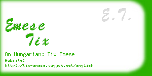 emese tix business card
